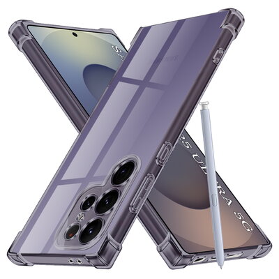 Techsuit - Удароустойчив силиконов кейс за - Samsung Galaxy S25 Ultra - Smoke Black
