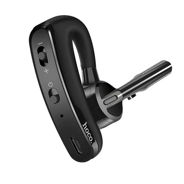 HocoBluetooth слушалка с въртящ се микрофон и поставка за ухо (черна)