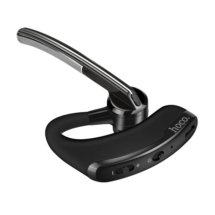 HocoBluetooth слушалка с въртящ се микрофон и поставка за ухо (черна)