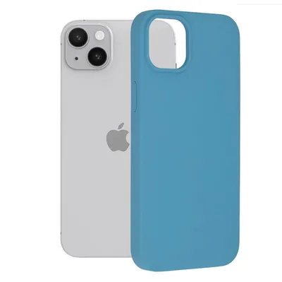 Techsuit Soft Edge Silicone силиконов калъф с меки ръбове за iPhone 14 Plus (син)