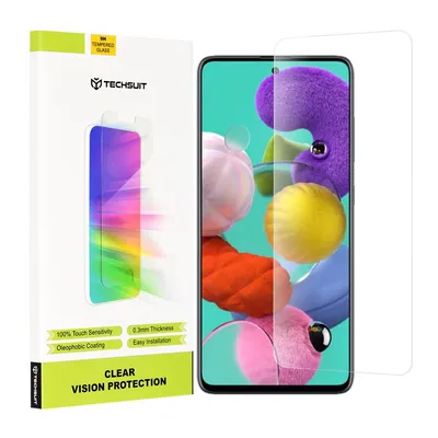 Професионално поставен протектор Techsuit Clear Vision Glass за Samsung Galaxy A51 4G / A51 5G (прозрачен)
