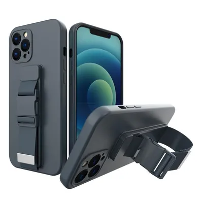 Калъф с чанта верижка за iPhone XR (тъмносин)