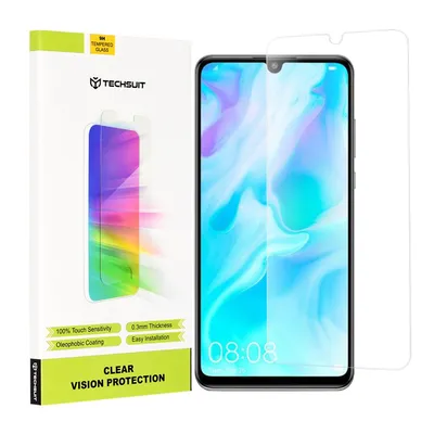 Професионално поставен протектор Techsuit Clear Vision Glass за Huawei P30 Lite / P30 Lite New Edition (прозрачен)