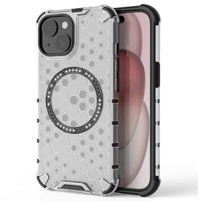 Techsuit - HoneyComb Shield MagSafe - iPhone 15 - White