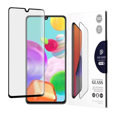 Професионално поставен протектор Dux Dics за Samsung Galaxy A41 (черен)
