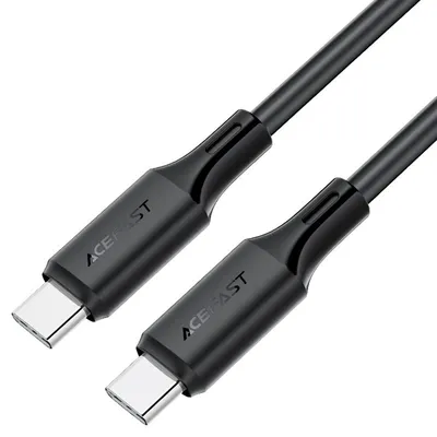Acefast - Data Cable - Type-C to Type-C, Fast Charging, 60W, 3A, Bend-Resistant, Soft Silicone, 1.2m - Black