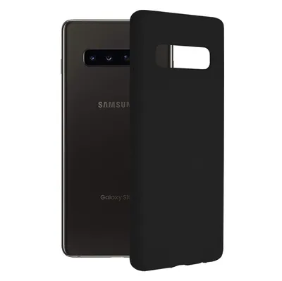 Techsuit Soft Edge Silicone силиконов калъф с меки ръбове за Samsung Galaxy S10 Plus (черен)
