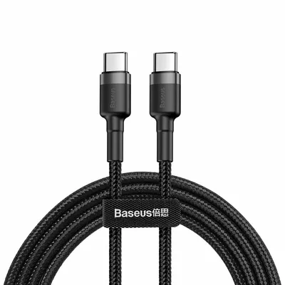 Baseus - Кабел за бързо зареждане - Type-C to Type-C, 60W, 3A, 2 метра - Черен