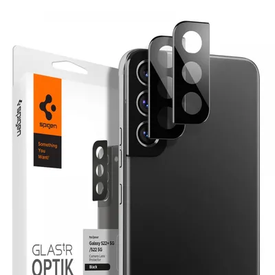 Spigen Optik.TR Camera Glass стъклен протектор за камера за Samsung Galaxy S22 / S22 Plus (черен) (2 броя)