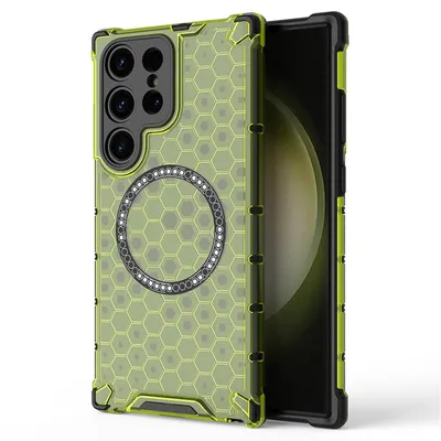 Techsuit - HoneyComb Shield MagSafe - Samsung Galaxy S25 Ultra - Lime Green