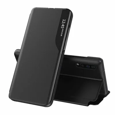 Techsuit eFold кожен калъф тефтер  за Samsung Galaxy A70 / A70s (черен)