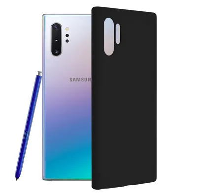 Techsuit Soft Edge Silicone силиконов калъф с меки ръбове за Samsung Galaxy Note 10 Plus 4G / Note 10 Plus 5G - Black