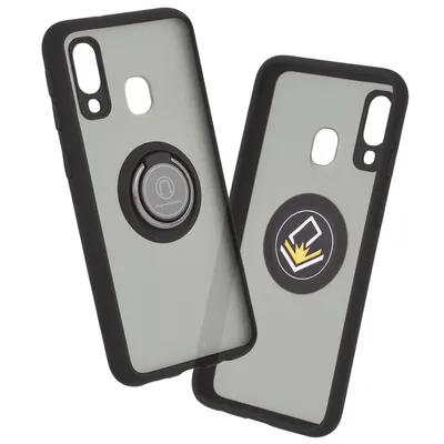 Techsuit Glinth поликарбонатен калъф с поставка за Samsung Galaxy A40 (черен)