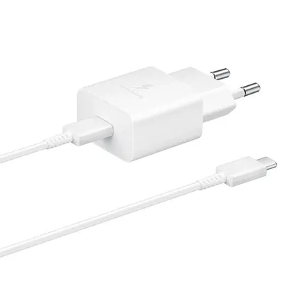 Samsung - Wall Charger (EP-T1510XWEGEU) - Type-C Fast Charging 15W with Cable Type-C to Type-C - White (Blister Packing)