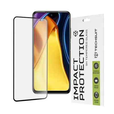 Професионално поставен протектор Techsuit 111D Full Cover Glue Glass за Xiaomi Redmi Note 10 5G / Poco M3 Pro 5G (черен)