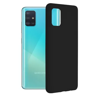 Techsuit Soft Edge Silicone силиконов калъф с меки ръбове за Samsung Galaxy A51 4G (черен)