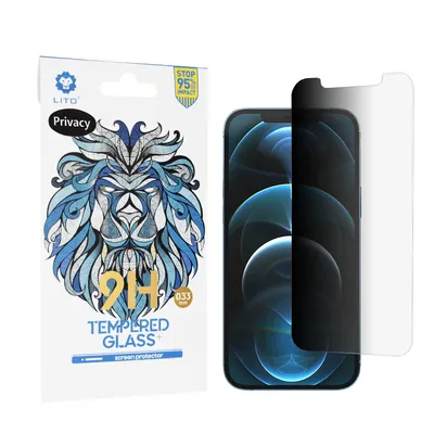 Професионално поставен протектор Lito - 2.5D Classic Glass за iPhone 12 Pro Max - Privacy