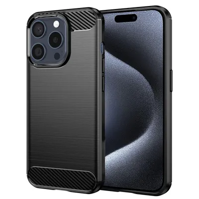 Techsuit - Carbon Silicone - iPhone 15 Pro - Black
