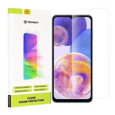 Професионално поставен протектор Techsuit Clear Vision Glass за Samsung Galaxy A23 / A23 5G / M23 / F23 / M33 / A13 4G / M13 / F13 (прозрачен)