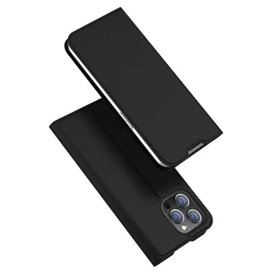 Dux Ducis Skin Pro кожен калъф тефтер с магнитно захващане за iPhone 14 Pro Max (черен)