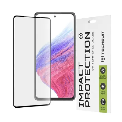 Професионално поставен протектор Techsuit 111D Full Cover Glue Glass за Samsung Galaxy A53 5G (черен)
