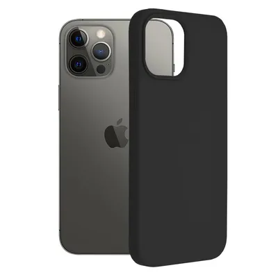 Techsuit Soft Edge Silicone силиконов калъф с меки ръбове за iPhone 12 Pro Max (черен)