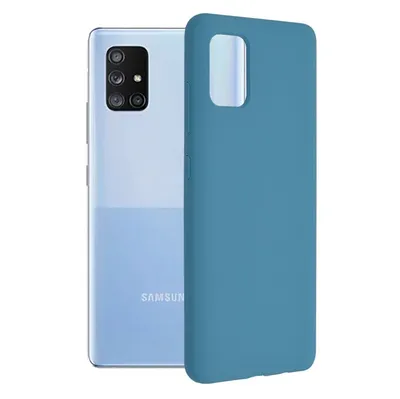 Techsuit Soft Edge Silicone силиконов калъф с меки ръбове за Samsung Galaxy A71 4G (син)