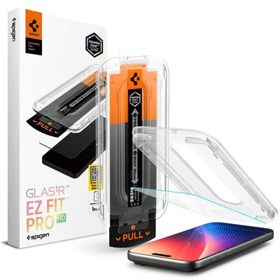 Spigen - Стъклен протектор с апликатор за - iPhone 16 Pro Max / iPhone 17 Pro Max - Clear