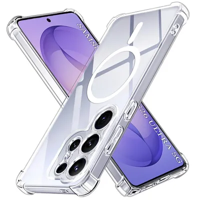 Techsuit - Shockproof Clear Silicone MagSafe - Samsung Galaxy S26 Ultra - Clear