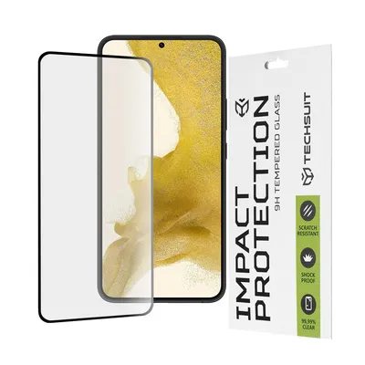 Професионално поставен протектор Techsuit 111D Full Cover Glue Glass за Samsung Galaxy S22 Plus 5G / S23 Plus (черен)
