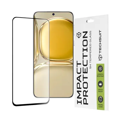 Професионално поставен протектор Techsuit 111D Full Cover Glue Glass за Huawei P50 (черен)