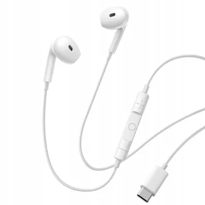 Baseus - Стерео слушалки - Type-C, 13mm Drivers, 60° Semi-in-Ear, Omni-Directional Mic - White