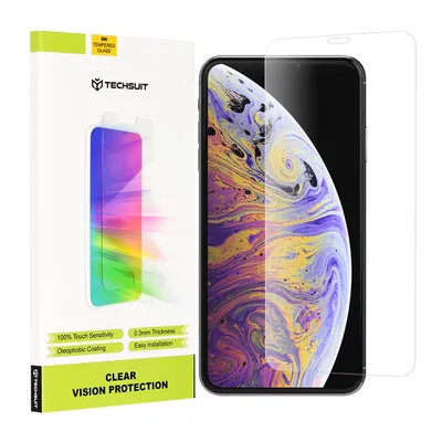 Професионално поставен протектор Techsuit Clear Vision Glass за Apple iPhone XS Max / 11 Pro Max (прозрачен)