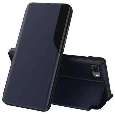 Techsuit eFold кожен калъф тефтер за iPhone 6 Plus / 6s Plus / 7 Plus / 8 Plus (тъмносин)