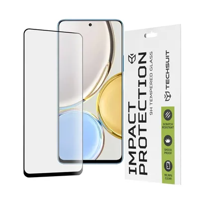 Професионално поставен протектор Techsuit Clear Vision Glass за Honor Magic4 Lite (черен)