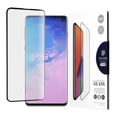 Професионално поставен протектор Dux Dics за Samsung Galaxy S10 (черен)