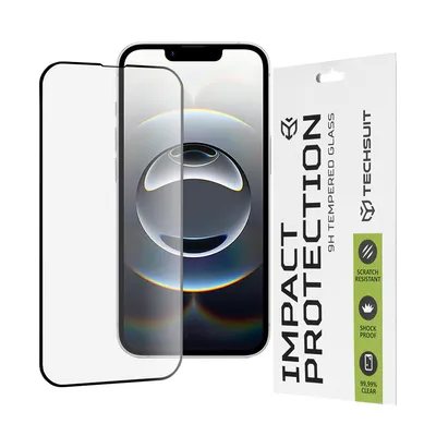 Techsuit - 111D Full Cover / Full Glue Glass - iPhone 16e - Черен