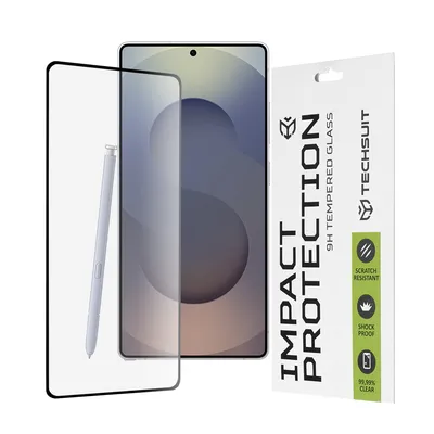 Професионално поставен протектор Techsuit - 111D Full Cover / Full Glue Glass - Samsung Galaxy S25 Ultra - Черно
