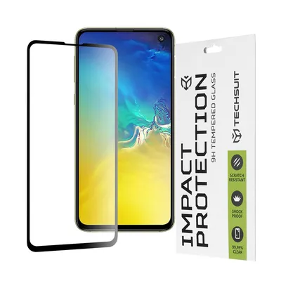Професионално поставен протектор Techsuit 111D Full Cover Glue Glass за Samsung Galaxy S10e (черен)