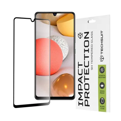Професионално поставен протектор Techsuit 111D Full Cover Glue Glass за Samsung Galaxy A42 5G (черен)