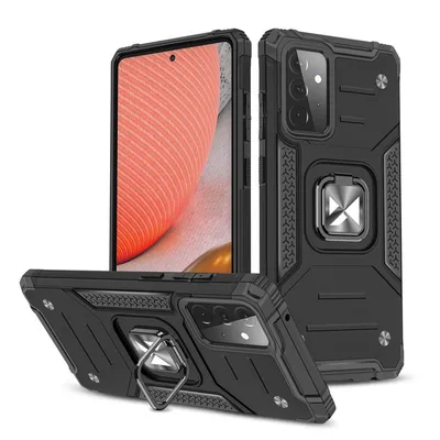 Wozinsky Ring Armor противоударен калъф със стойка за Samsung Galaxy A72 4G (черен)