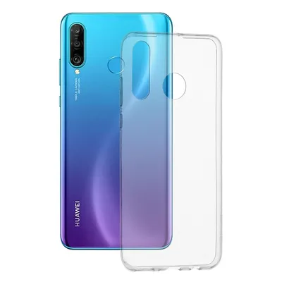 Techsuit Clear Silicone прозрачен силиконов калъф за Huawei P30 Lite / P30 Lite New Edition (прозрачен)