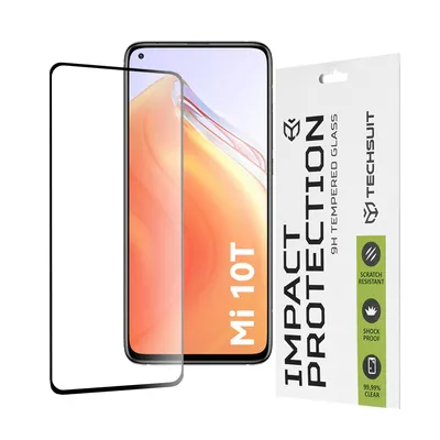 Професионално поставен протектор Techsuit 111D Full Cover Glue Glass за Xiaomi Mi 10T 5G / Mi 10T Pro 5G (черен)