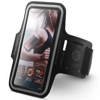 Spigen спортна лента за ръка за телефони до 6.4" (черна)