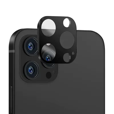 Techsuit - Стъклен протектор за камера  - iPhone 11 Pro / 11 Pro Max - Черен